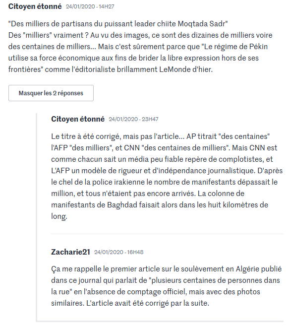 Commentaire le monde